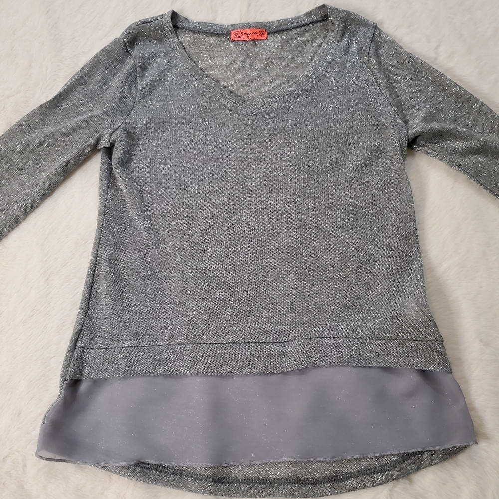 NWOT  Grey Lightweight Sweater - Picture 6 of 15